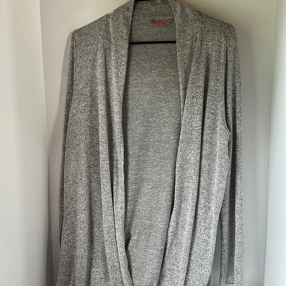 SJS open front long line long sleeve cardigan gray size large